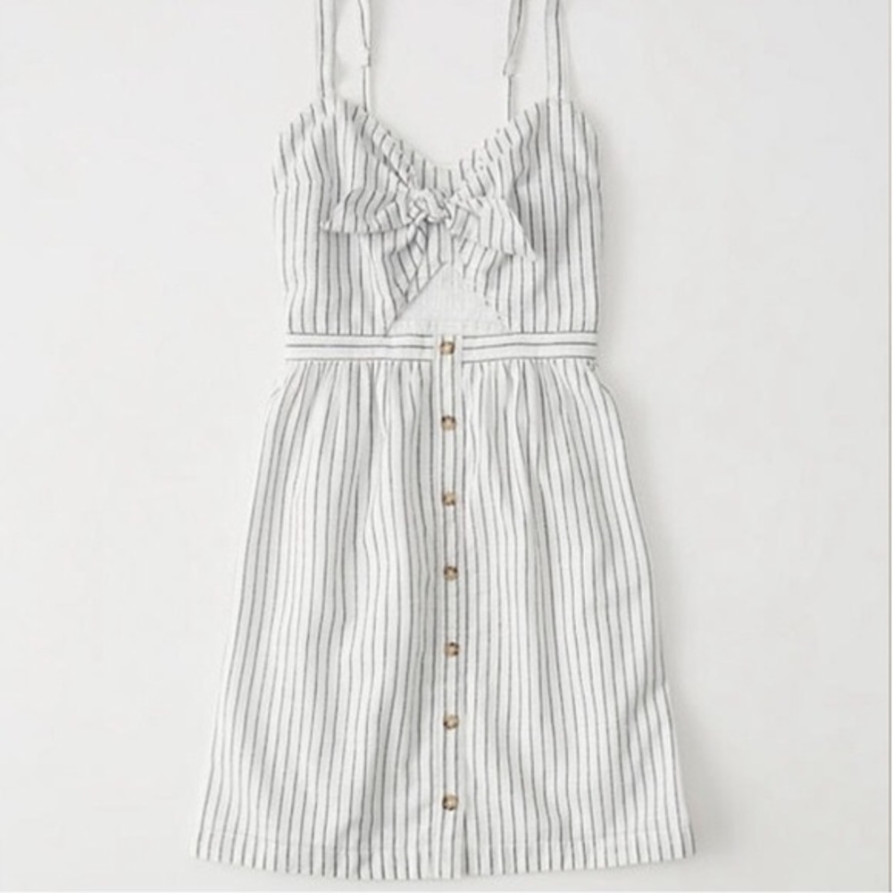 Abercrombie&Fitch Blue/White Striped Tie Dress